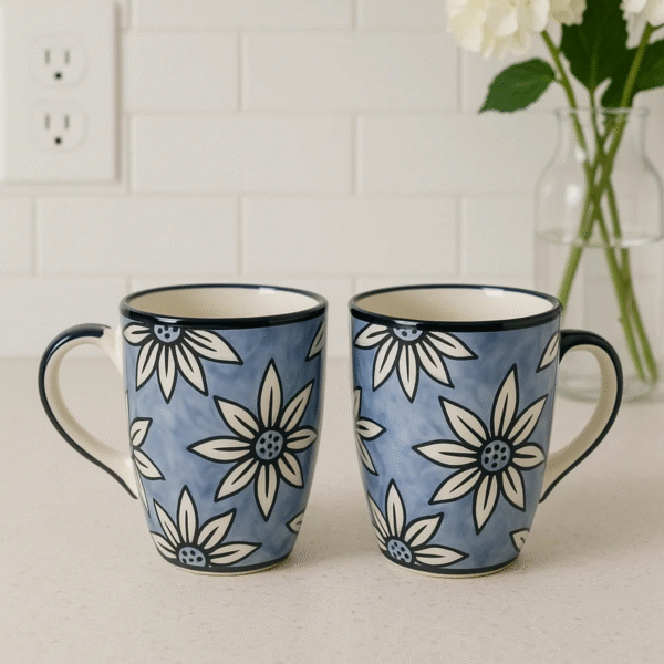 Purple Ceramic Tea Cups – Set of 6  Latest Design,180ml Each - Image 3